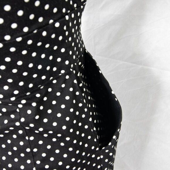 Vintage Cotton Polka Dot black and white dress - Picture 14 of 15
